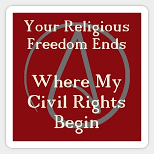 Religious Freedom, with atheist logo Sticker